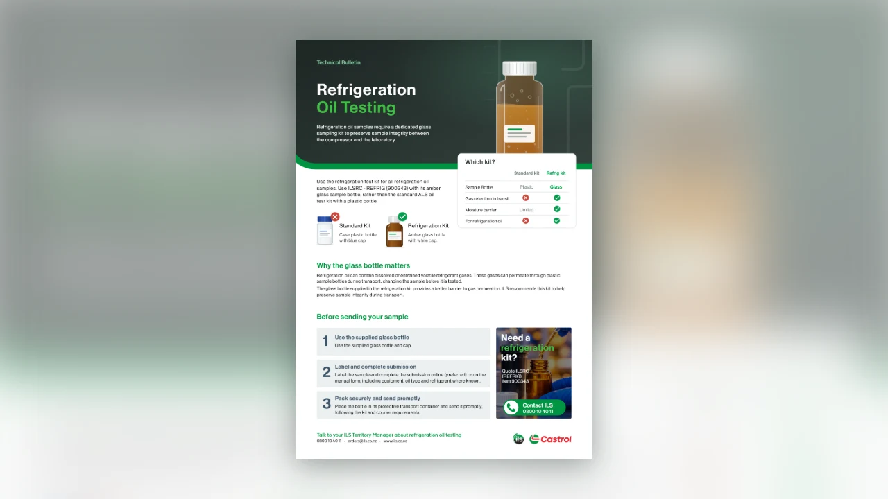 Refrigeration oil testing